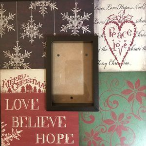 Wooden Christmas Frame 13” x 13” x 1-1/2”